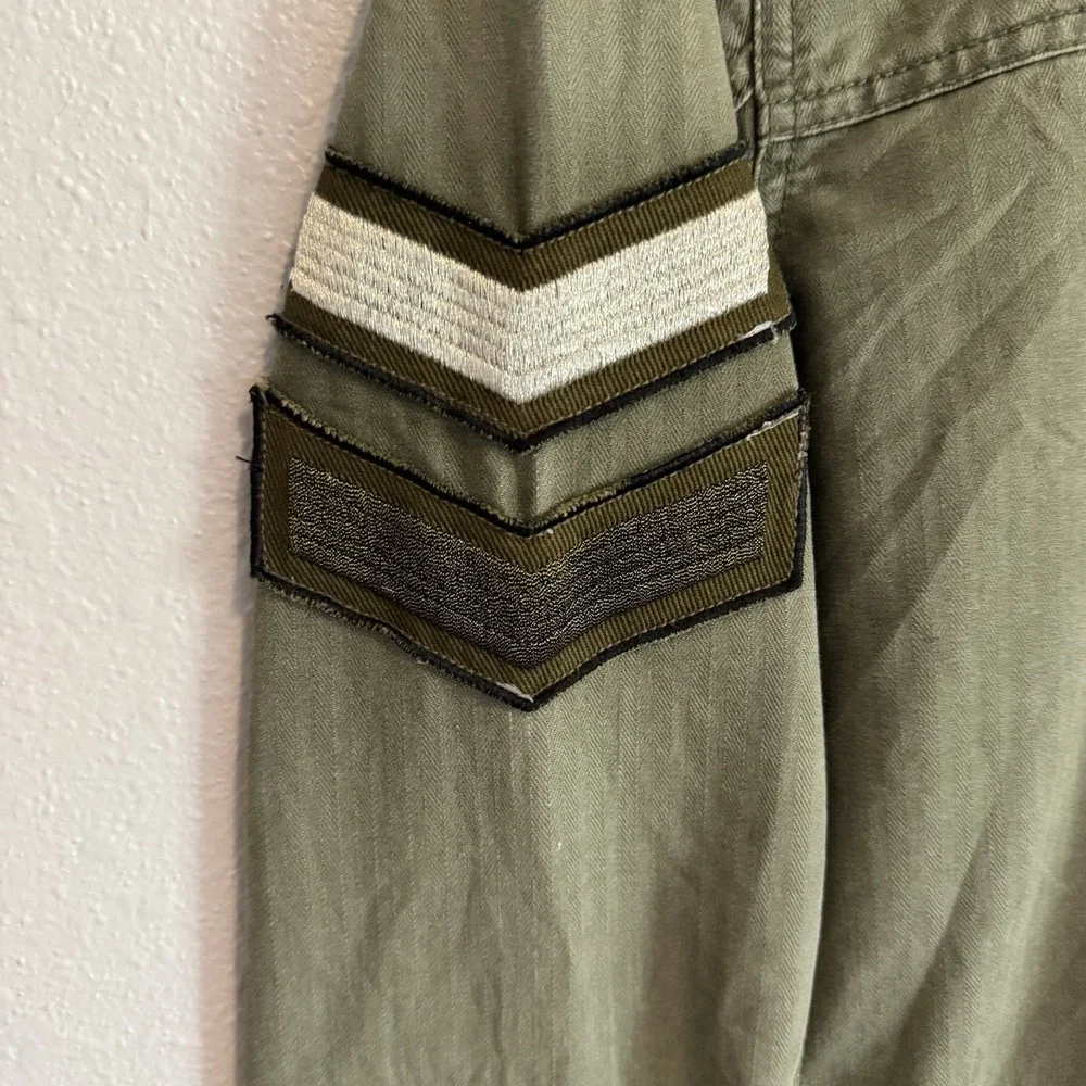 American Eagle  Military Utility Jacket Herringbone Hooded‎ Patch XS Gorpcore
